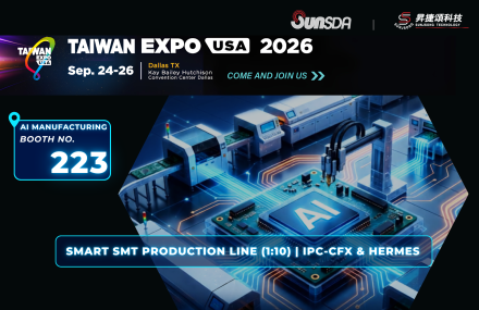 Sunjsong and Sunsda Unveil 1:10 SMT Line Model at Taiwan Expo USA